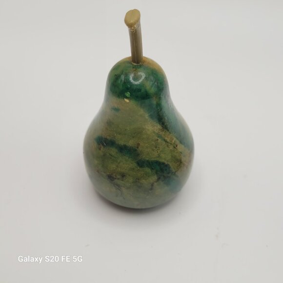 Vintage Small Marble Alabaster Decorative Fruit - Apple and Pear - Picture 3 of 16